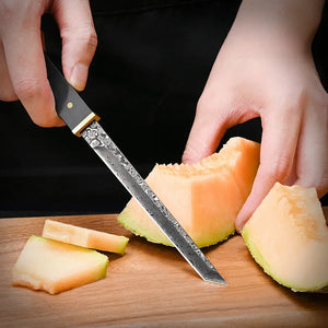 Damascus knife, sharp fruit knife, household high-end stainless steel small knife, high hardness portable melon and fruit knife